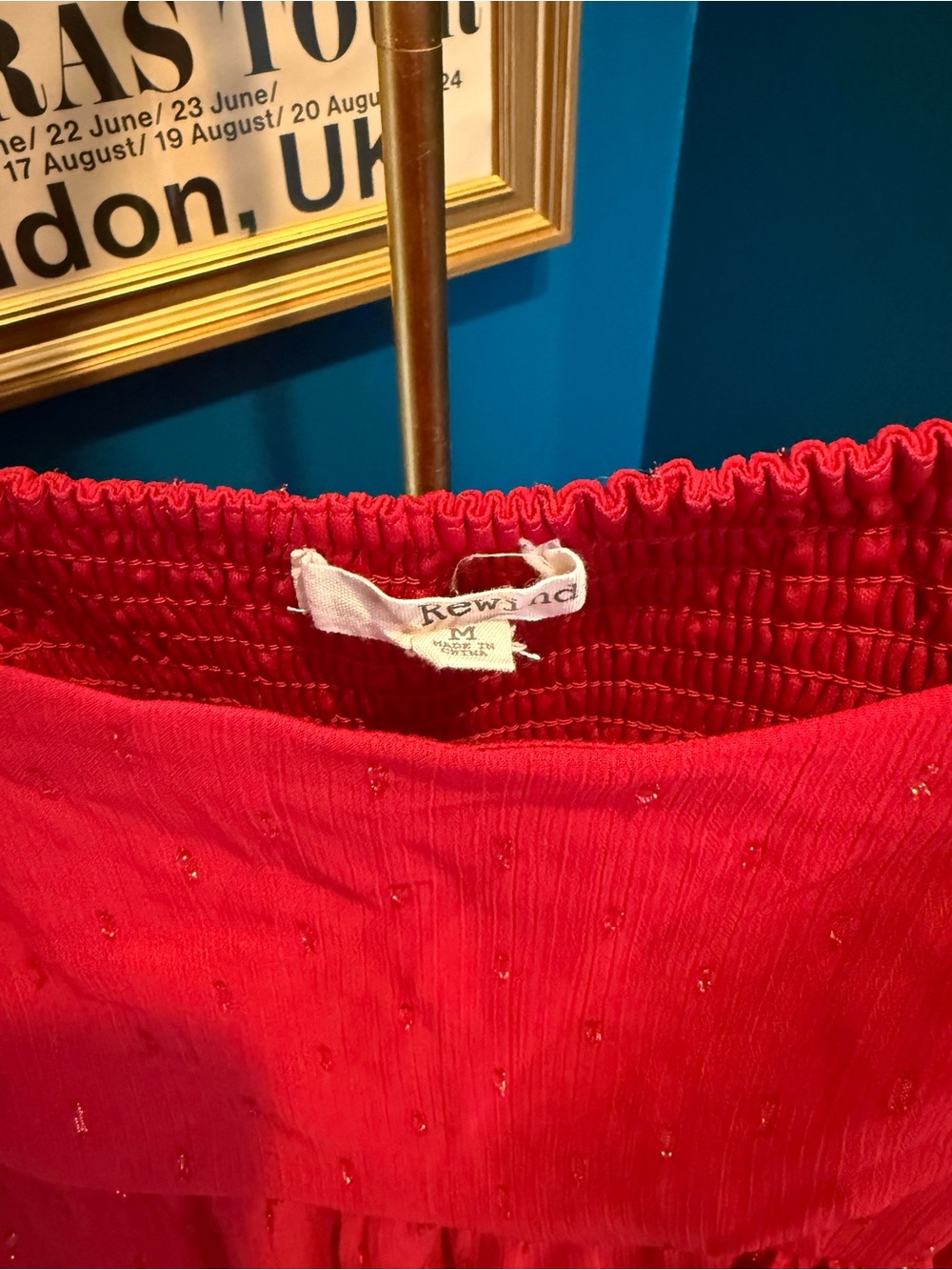 Rewind Red Off-Shoulder Ruffle Dress - Picture 2 of 6